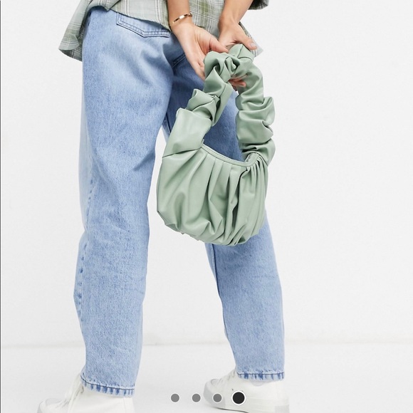ASOS Handbags - ASOS Super Ruched Shoulder Bag in Sage Green